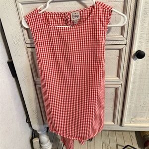 Como Vintage Red Gingham Blouse